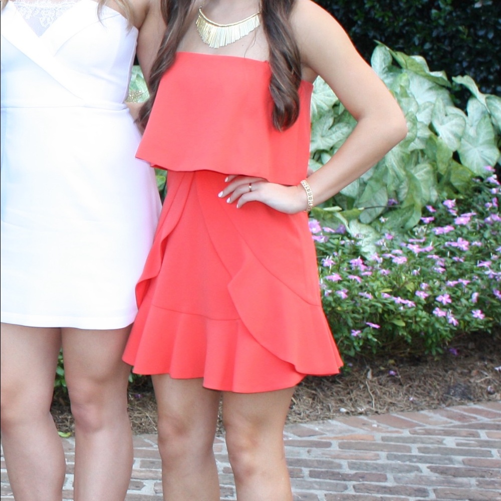BCBGmaxazria coral dress size 0 worn once